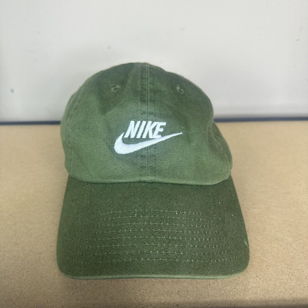Nike Heritage 86 Unstructured Swoosh Spellout Hat Mens One Size Green Strapback